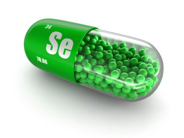 Vitamini kapsülü Se (dahil kırpma yolu).