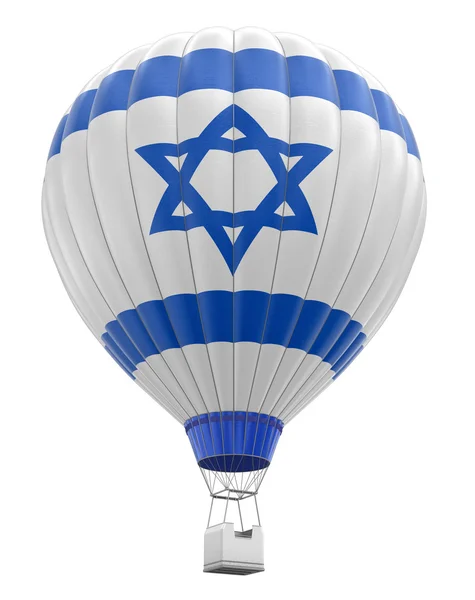 Heißluftballon mit israelischer Flagge (Clipping path included)) — Stockfoto