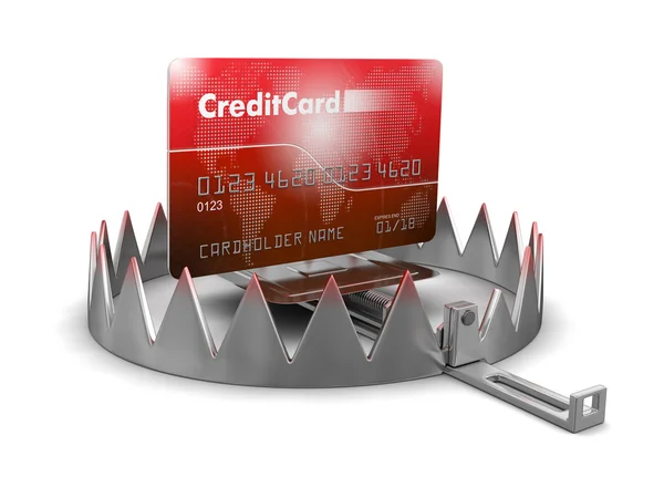 Trap and Credit Card (clipping path included) — Stock Photo, Image