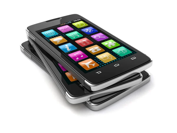 Touchscreen smartphones (clipping path included) — Stock Photo, Image