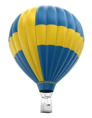 Sıcak hava balonu ile İsveç bandıralı (dahil kırpma yolu)