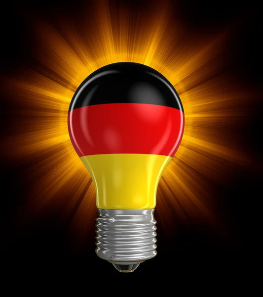 Λάμπα φωτός με γερμανική σημαία (διαδρομή αποκοπής περιλαμβάνονται) — Φωτογραφία Αρχείου