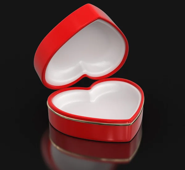 Heart box (clipping path included) — Stock Photo, Image