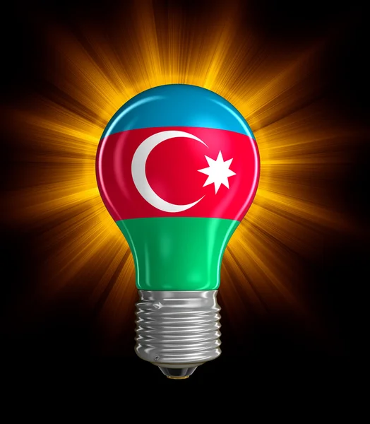 Glühbirne mit Azerbaijan-Fahne (Clipping path included) — Stockfoto