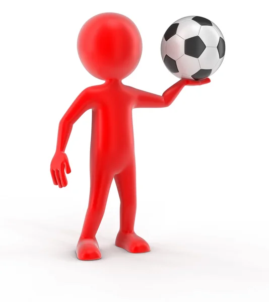 Чоловік з футболом (відсічний контур включено ) — стокове фото