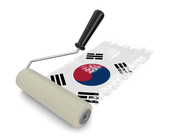Rubber Stamp North Korean flag (clipping path included) — Stock Photo, Image