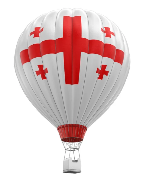 Hot Air Balloon with Georgian Flag (clipping path included) — Stock Photo, Image