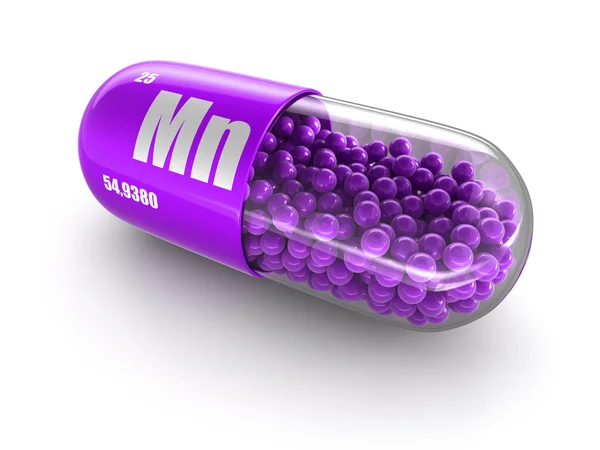 Vitamin capsule Mn (clipping path included). — Stock Photo, Image