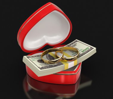 Yüzük ve kalp kutu (dahil kırpma yolu dolar)