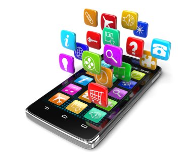 Semboller (dahil kırpma yolu ile dokunmatik ekran smartphone)