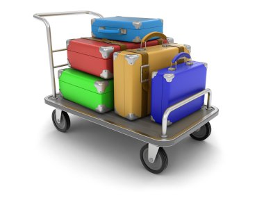 Handtruck ve bavul (dahil kırpma yolu)