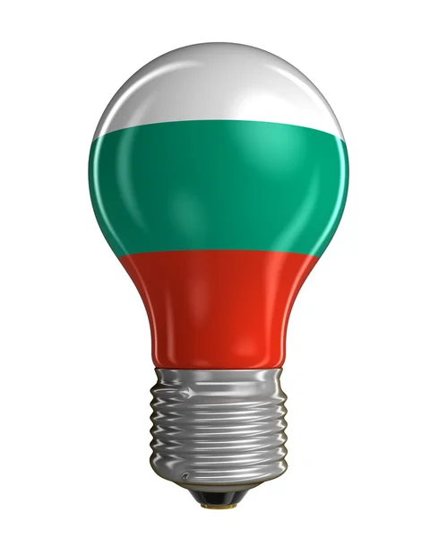 Glödlampa med bulgariska flaggan (urklippsbana ingår) — Stockfoto