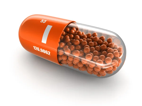 Vitamin capsule I (clipping path included). — Stock Photo, Image