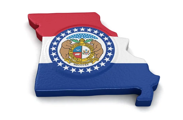 Map of Missouri state with flag — Stock Photo, Image