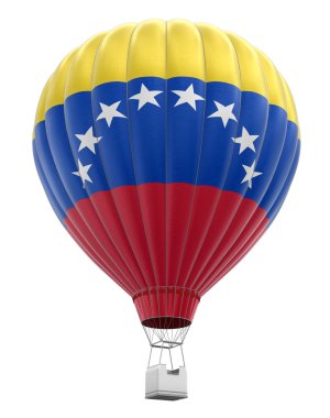 Hot Air Balloon with Venezuelan Flag (clipping path included) clipart