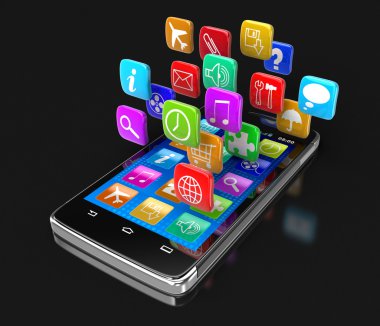 Semboller (dahil kırpma yolu ile dokunmatik ekran smartphone)