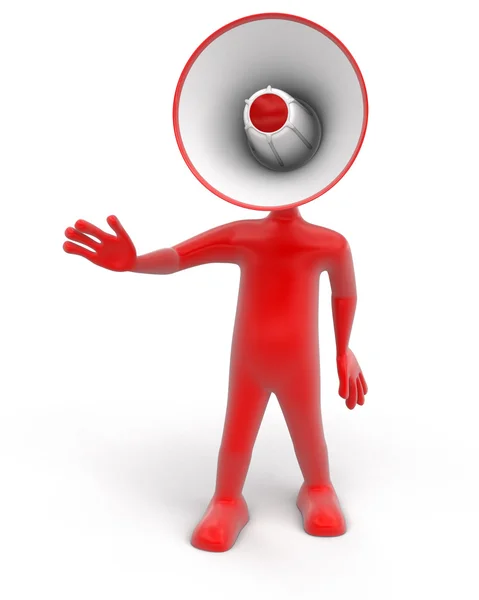 Man with Megaphone (clipping path included) — Stock Photo, Image