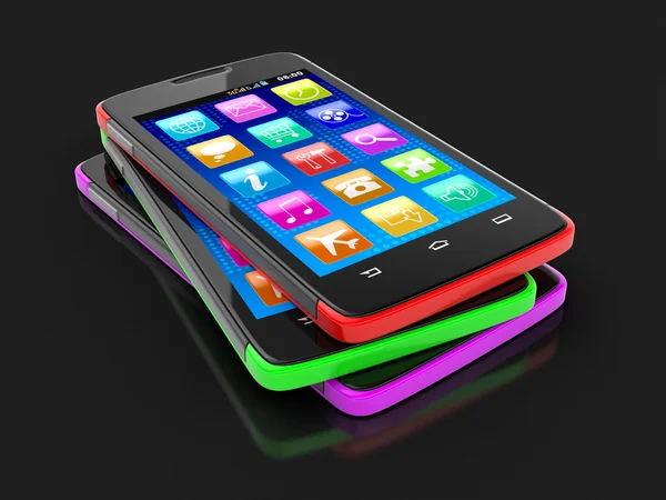 Touchscreen smartphones (clipping path included) — Stock Photo, Image