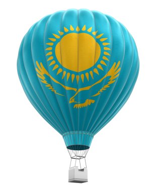 Hot Air Balloon with Kazakh Flag (clipping path included) clipart