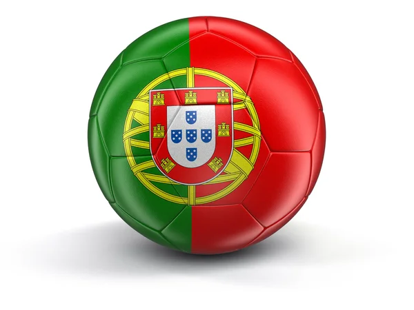 Football avec drapeau portugais — Photo