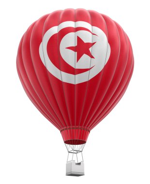 Hot Air Balloon with Tunisian Flag (clipping path included) clipart