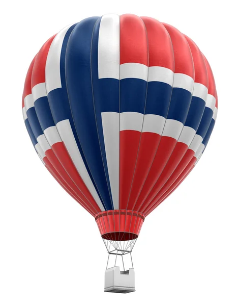 Hete luchtballon met Noorse vlag (uitknippad opgenomen) — Stockfoto