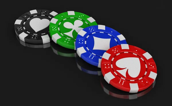 Chips of casino (clipping path included) — Stock Photo, Image