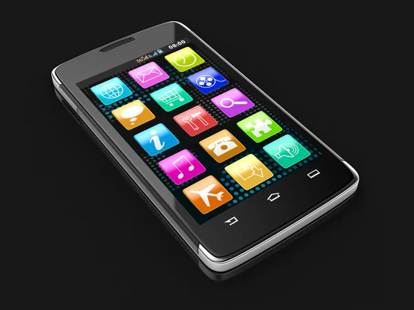 Touchscreen smartphone (clipping path included) — Stock Photo, Image