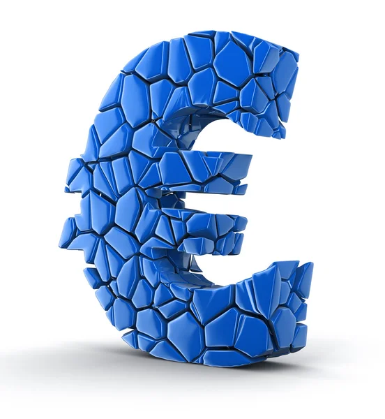 Euro fällt auseinander (Beschneidungsweg inklusive)) — Stockfoto