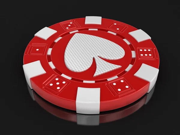 Chip de casino (caminho de recorte incluído ) — Fotografia de Stock