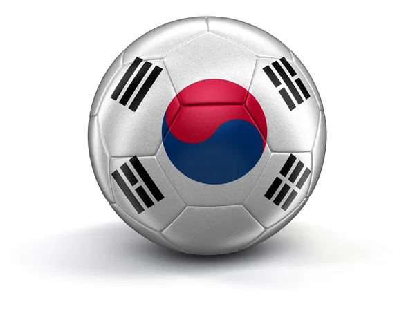 Sepak bola sepak bola dengan bendera Korea Selatan — Stok Foto
