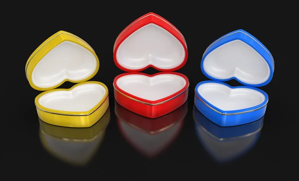 Heart boxes (clipping path included) — Stock Photo, Image