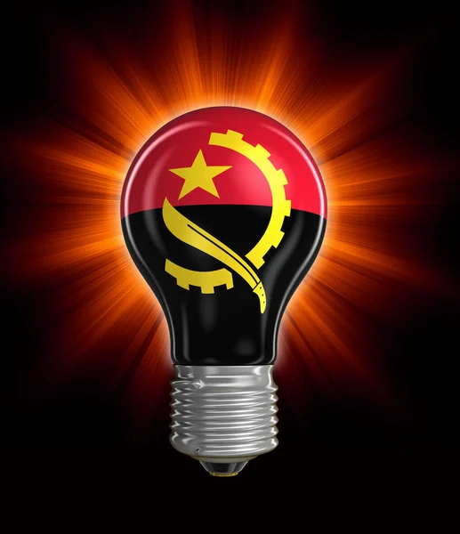 Light bulb with Angola flag (clipping path included) — Stock Photo, Image