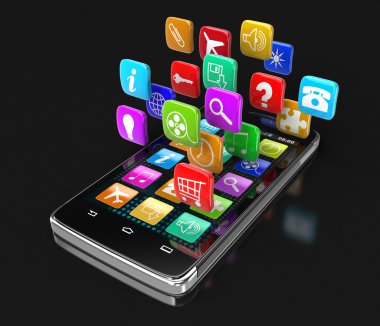 Semboller (dahil kırpma yolu ile dokunmatik ekran smartphone)