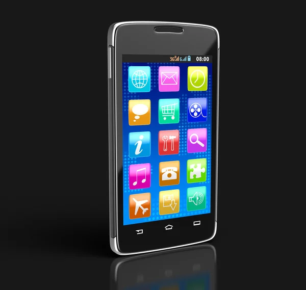 Touchscreen smartphone (clipping path included) — Stock Photo, Image