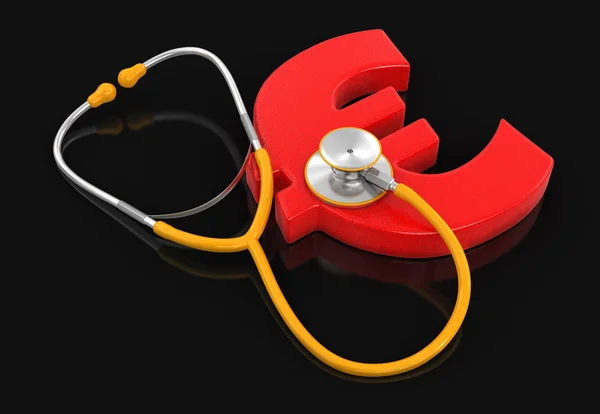 Stethoscope and Euro (clipping path included) — Stock Photo, Image