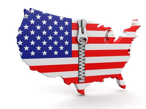 Zip i Stany Zjednoczone Ameryki — Zdjęcie stockowe