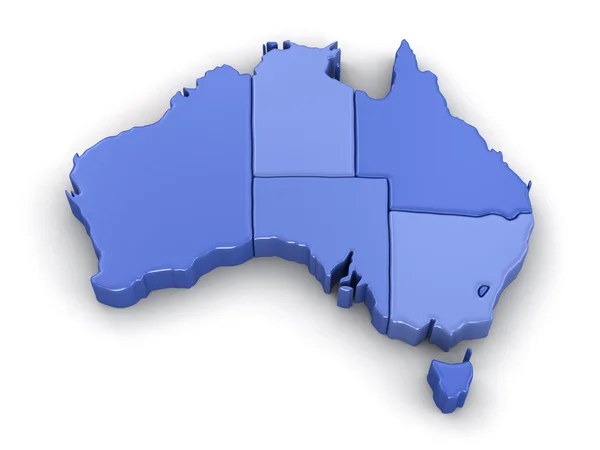 Mapa Australii — Zdjęcie stockowe