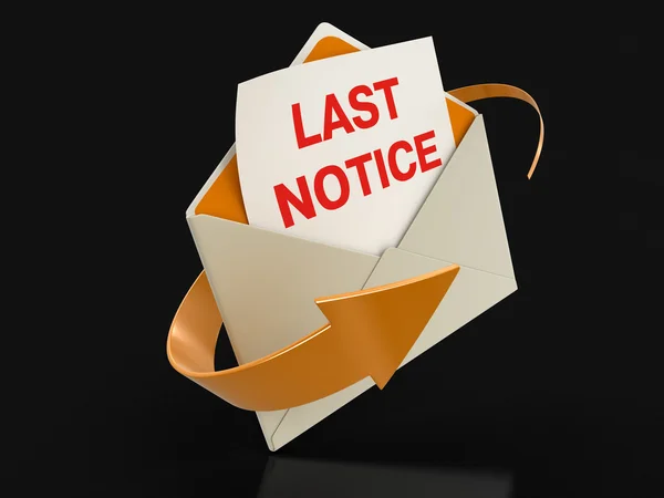 Letter Last notice (clipping path included) — Stock Photo, Image