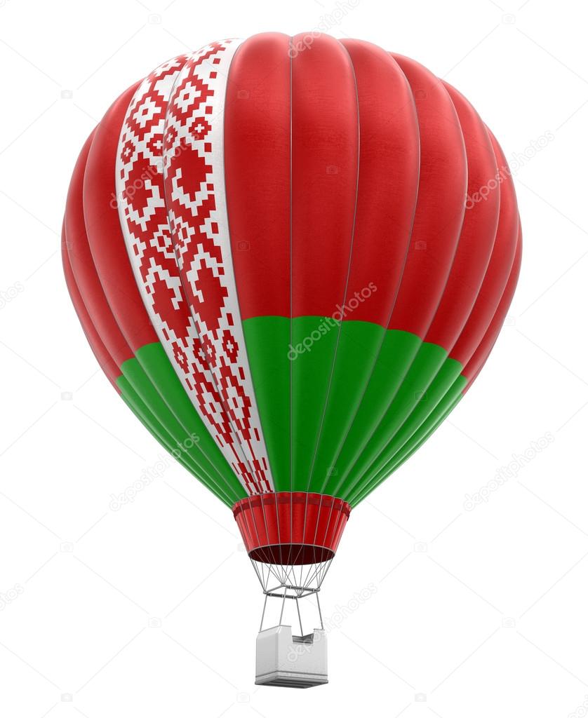 Hot Air Balloon with Belarus flag (clipping path included)