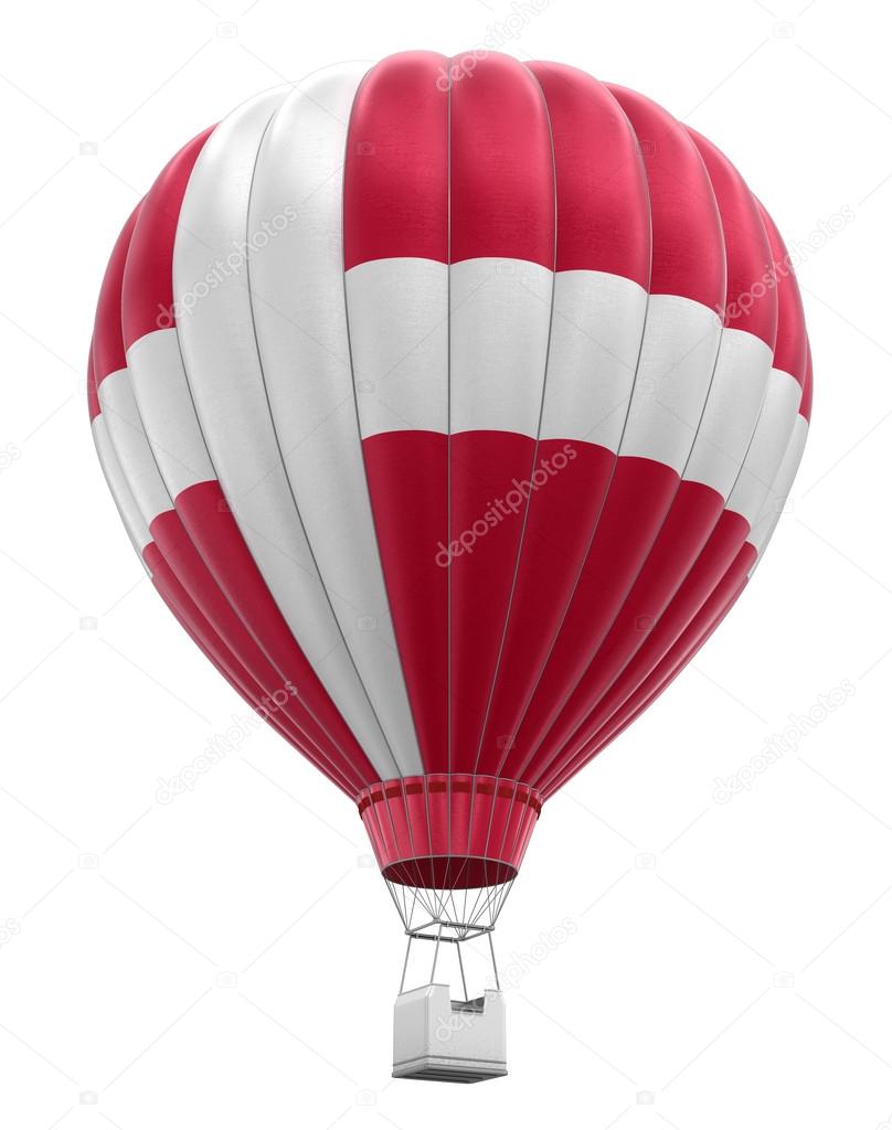 Hot Air Balloon with Danish Flag (clipping path included)