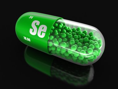 Vitamini kapsülü Se (dahil kırpma yolu).