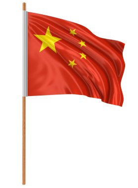 3D Çin bayrağı (dahil kırpma yolu)