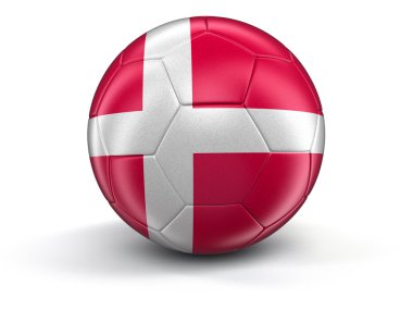 Danimarka bayrağı ile futbol futbol