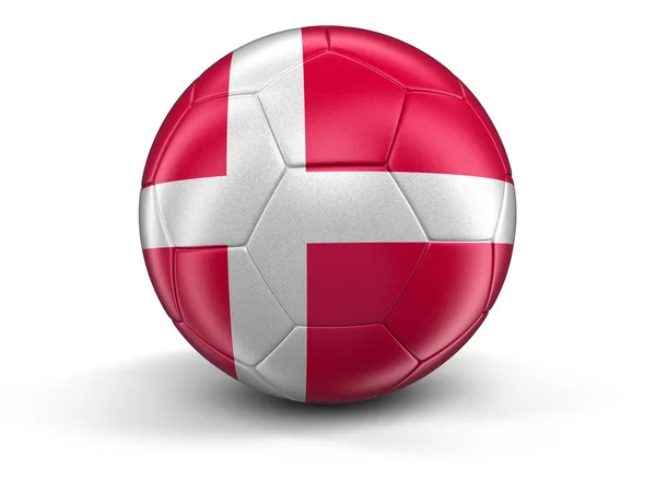 Voetbal voetbal met Deense vlag — Stockfoto