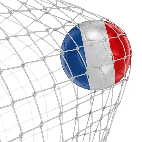 French soccerball in net — Stock Photo, Image