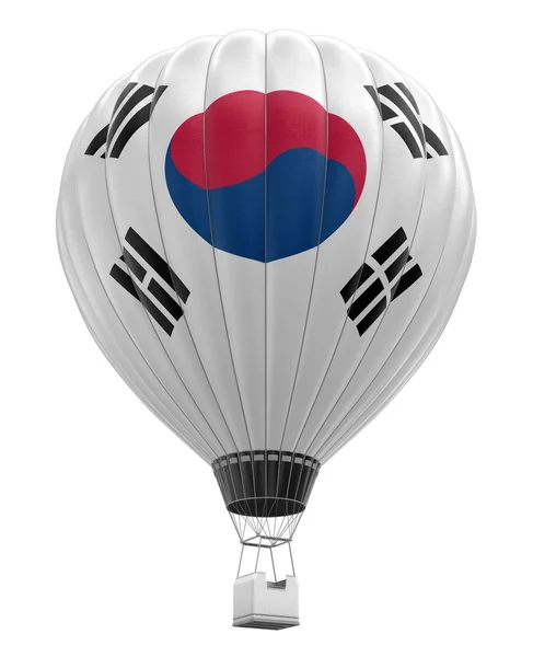 Hot Air Balloon with South Korean Flag (clipping path included) — Stock Photo, Image