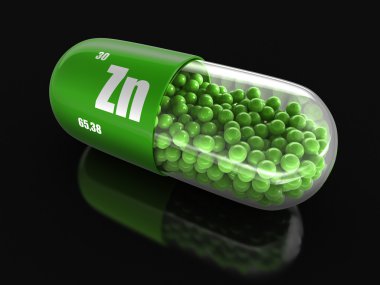 Vitamini kapsülü Zn (dahil kırpma yolu).