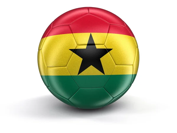 Football avec drapeau ghanéen — Photo