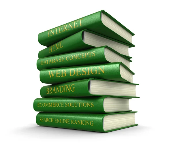 Livros relacionados com web design (caminho de recorte incluído ) — Fotografia de Stock